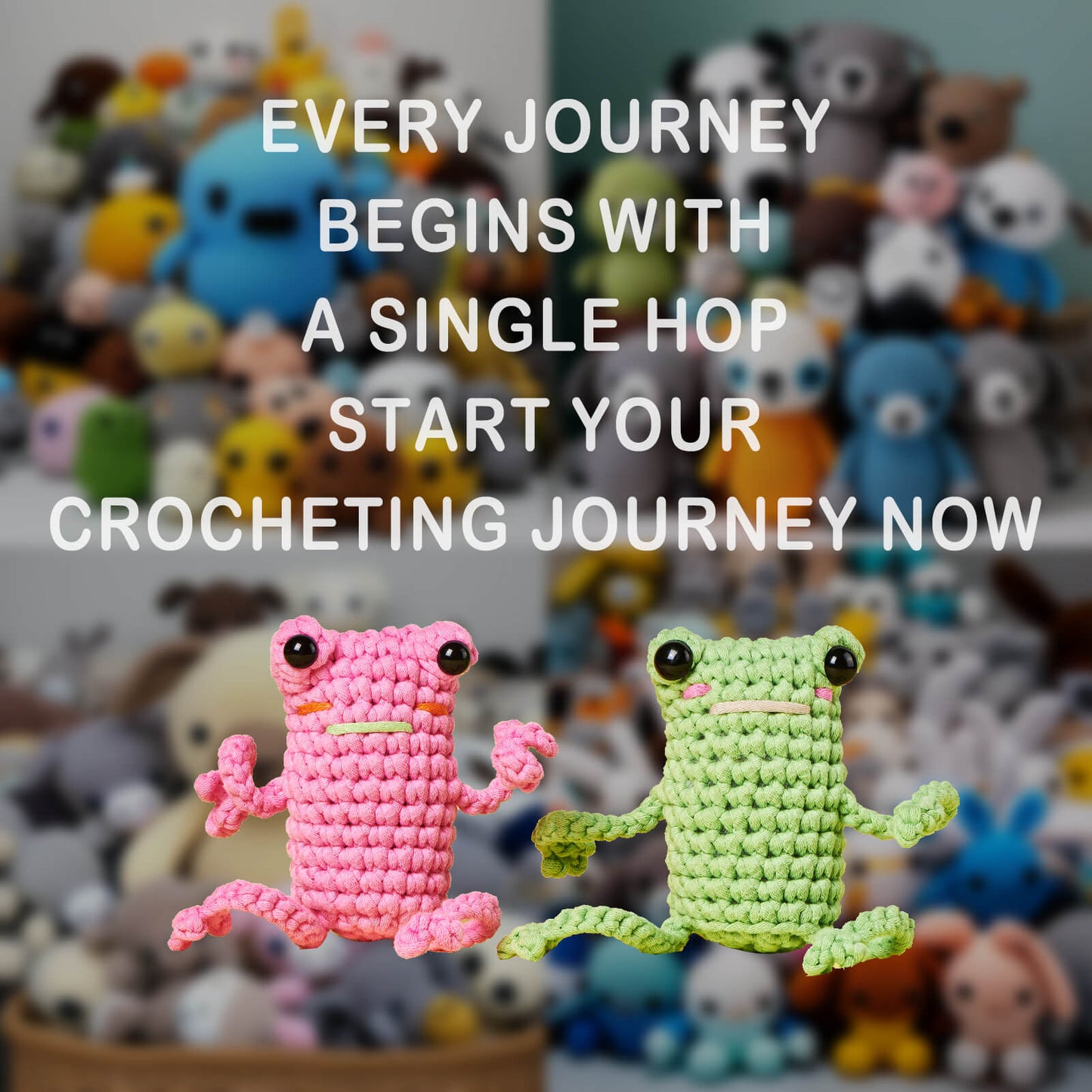 Crochet Kit for Beginners, Learn to Crochet Kits for Adults and Kids, Animal Amigurumi Crochet Kit with Step-by-Step Video Tutorials for Right- and Left-Handed People, Leggy Frog Kit