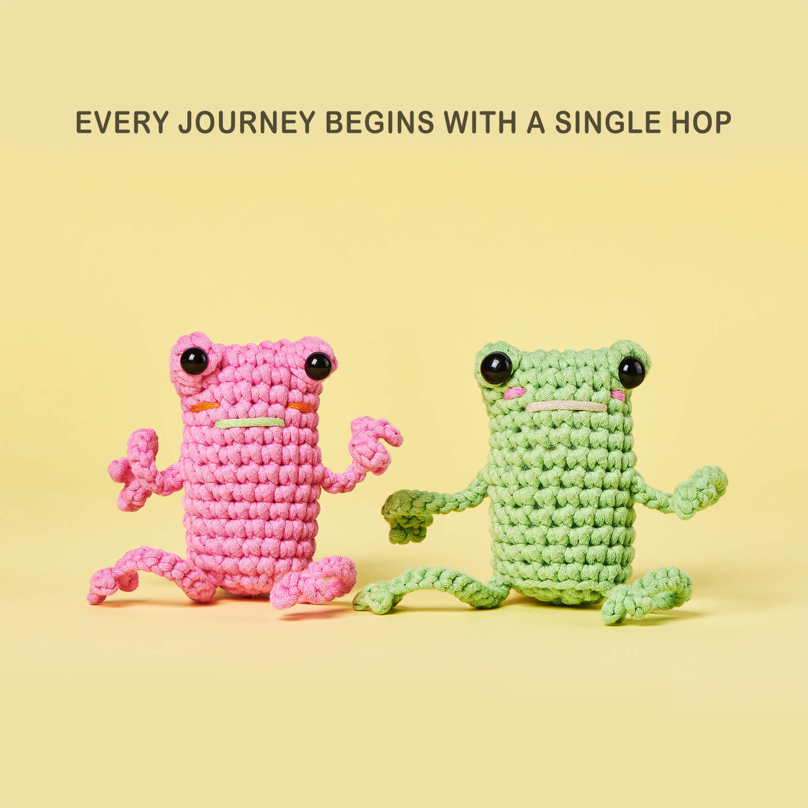 Crochet Kit for Beginners, Learn to Crochet Kits for Adults and Kids, Animal Amigurumi Crochet Kit with Step-by-Step Video Tutorials for Right- and Left-Handed People, Leggy Frog Kit